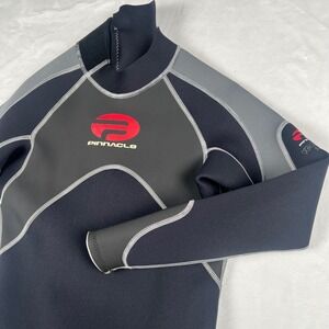 Pinnacle Venture 3mm Wetsuit Mens Medium Black Gray Front Zip Full Scuba Diving